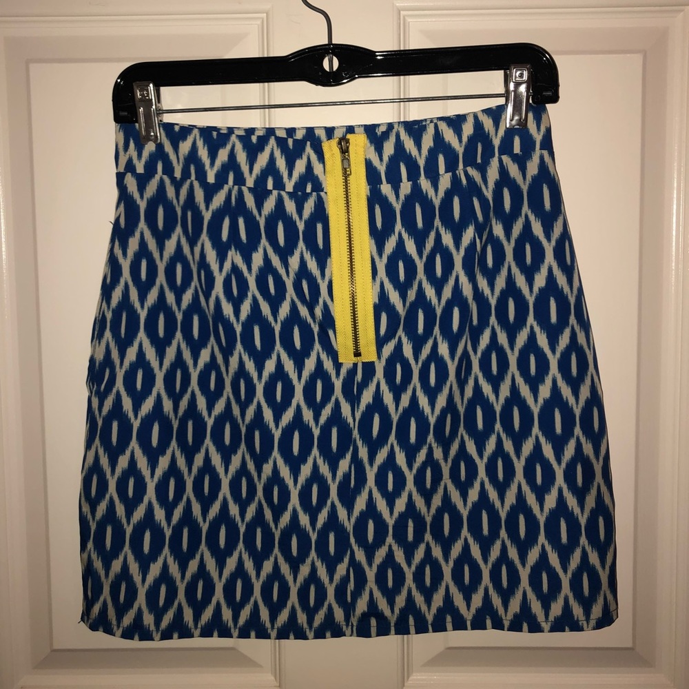 Blue Print Pencil Skirt